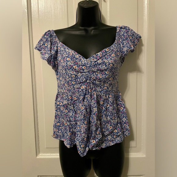 2 for $6 Babydoll, dizzy floral blouse - Picture 2 of 8